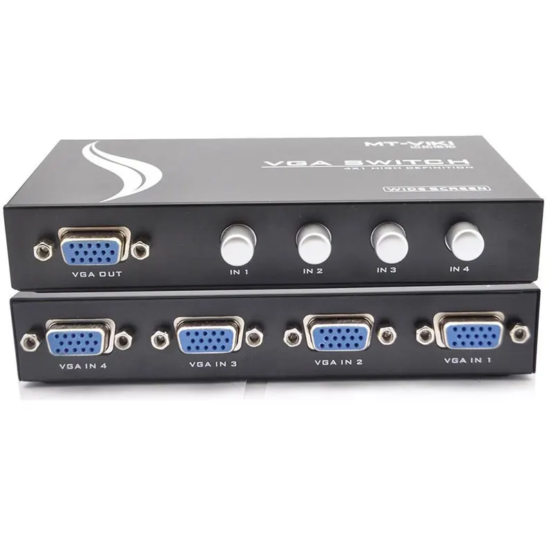 

4 Port VGA Switch Box Video Selector 4 Input to 1 Output Auto Scaling Support High Resolution LCC77
