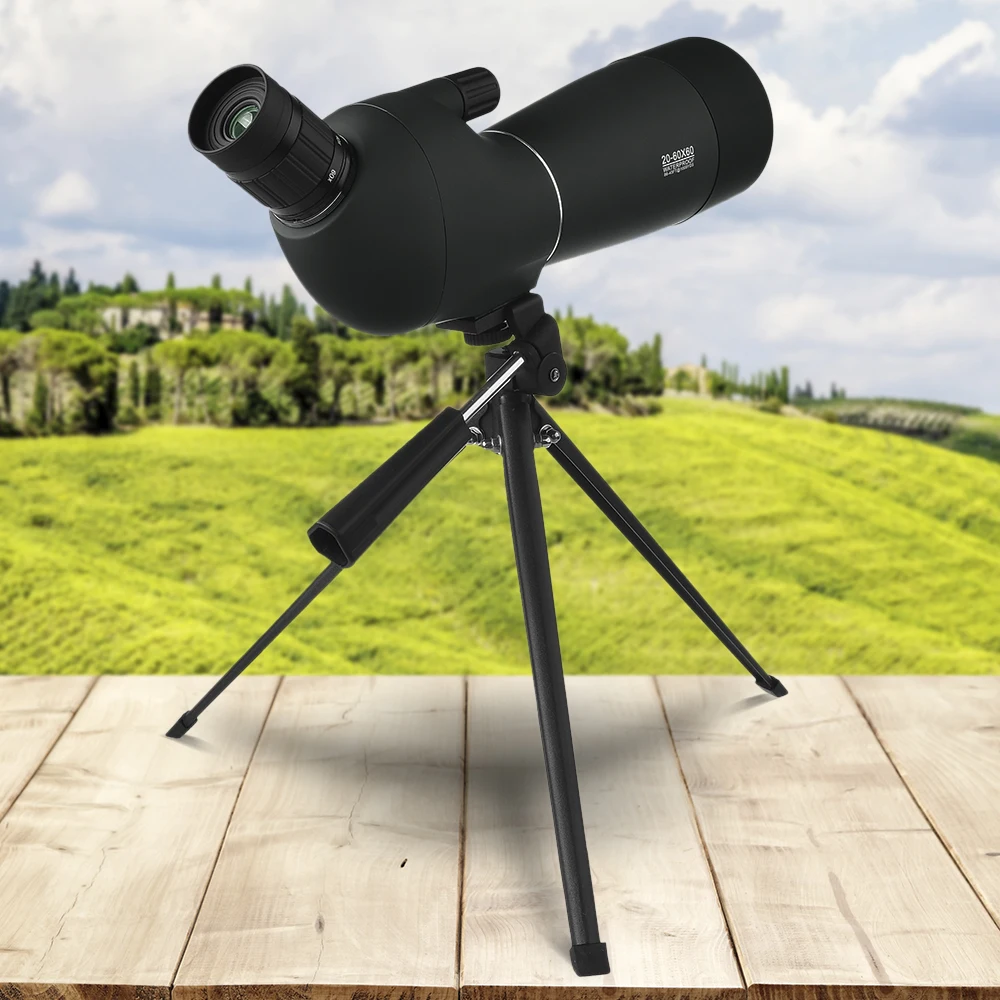 20-60x60 Angled Spotting Scope Waterproof Birdwatch Hunting Monocular with Tripod Carry Cases for Bird Watch Camping Backpacking