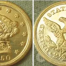 2,5 свобода золото 1850-O копировальные монеты
