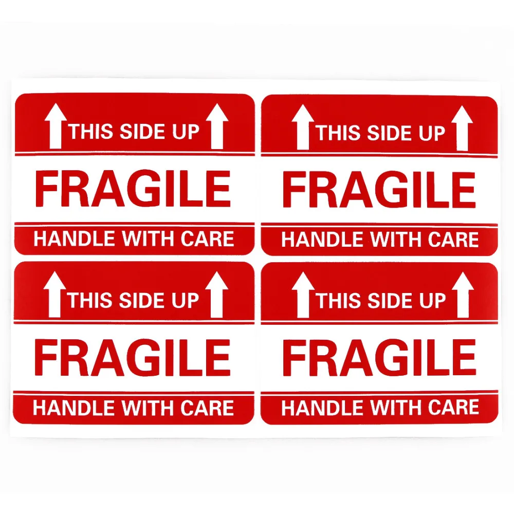 Premium 100 Labels 2x3 Please FRAGILE Handle with Care Shipping Mailing Stickers
