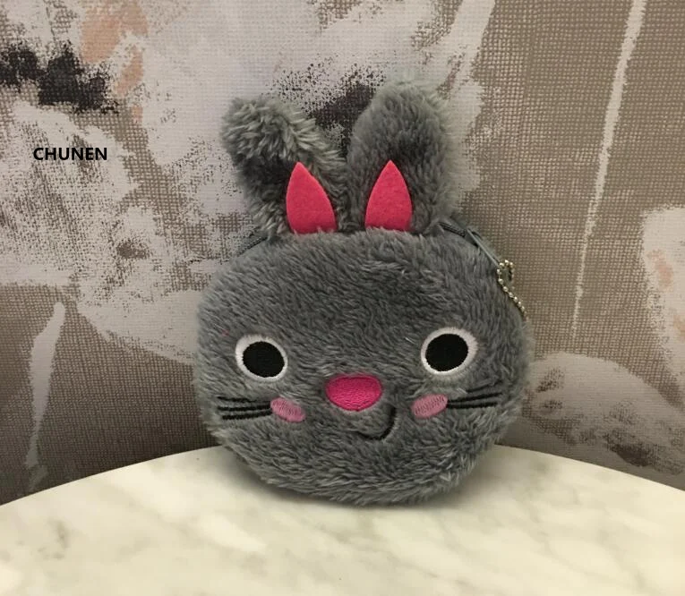 5Colors OF Rabbits Plush Purse- 12CM Approx. Kid's Key chain Plush Toy Coin Plush Purse - Color: 10cm