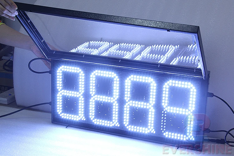 Sinal do Preço do Combustível Posto de Gasolina Sinal de Preço Trocador de Preço do Petróleo Número 88.88 Cor Branca Levou Exibição Levou Display Led Tela 11 Módulos de LED