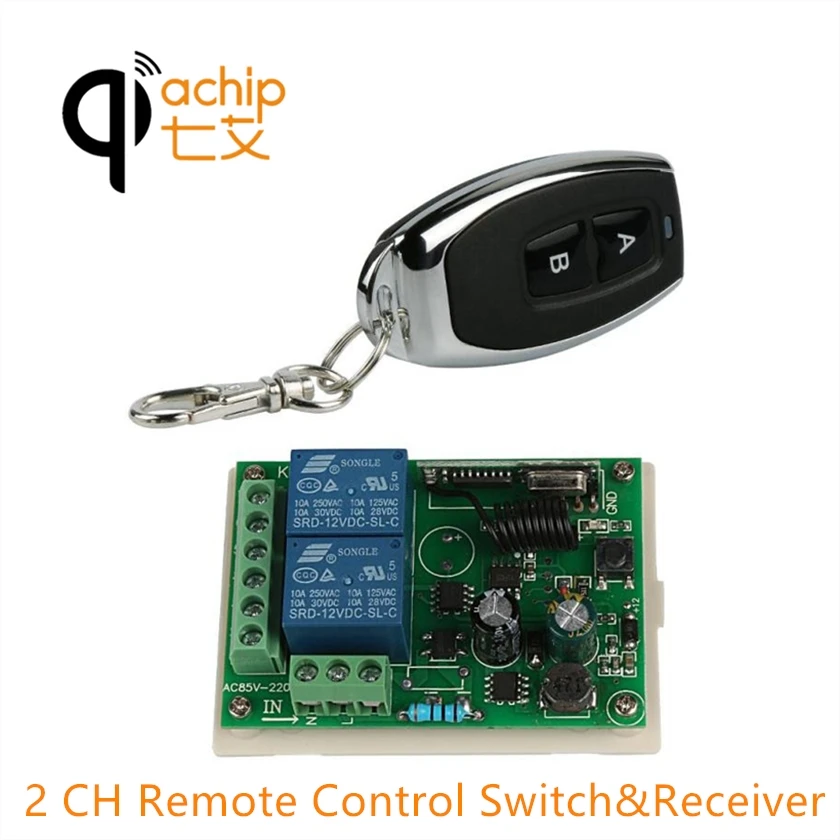 QIACHIP 2CH AC 110 V 220 433 мГц Беспроводной удаленного Управление переключатель релейный
