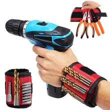 Urijk магнитный браслет для инструментов магнитный браслет портативный маленький инструмент сумка 2 магнита винты гвозди сверла электрик сумка