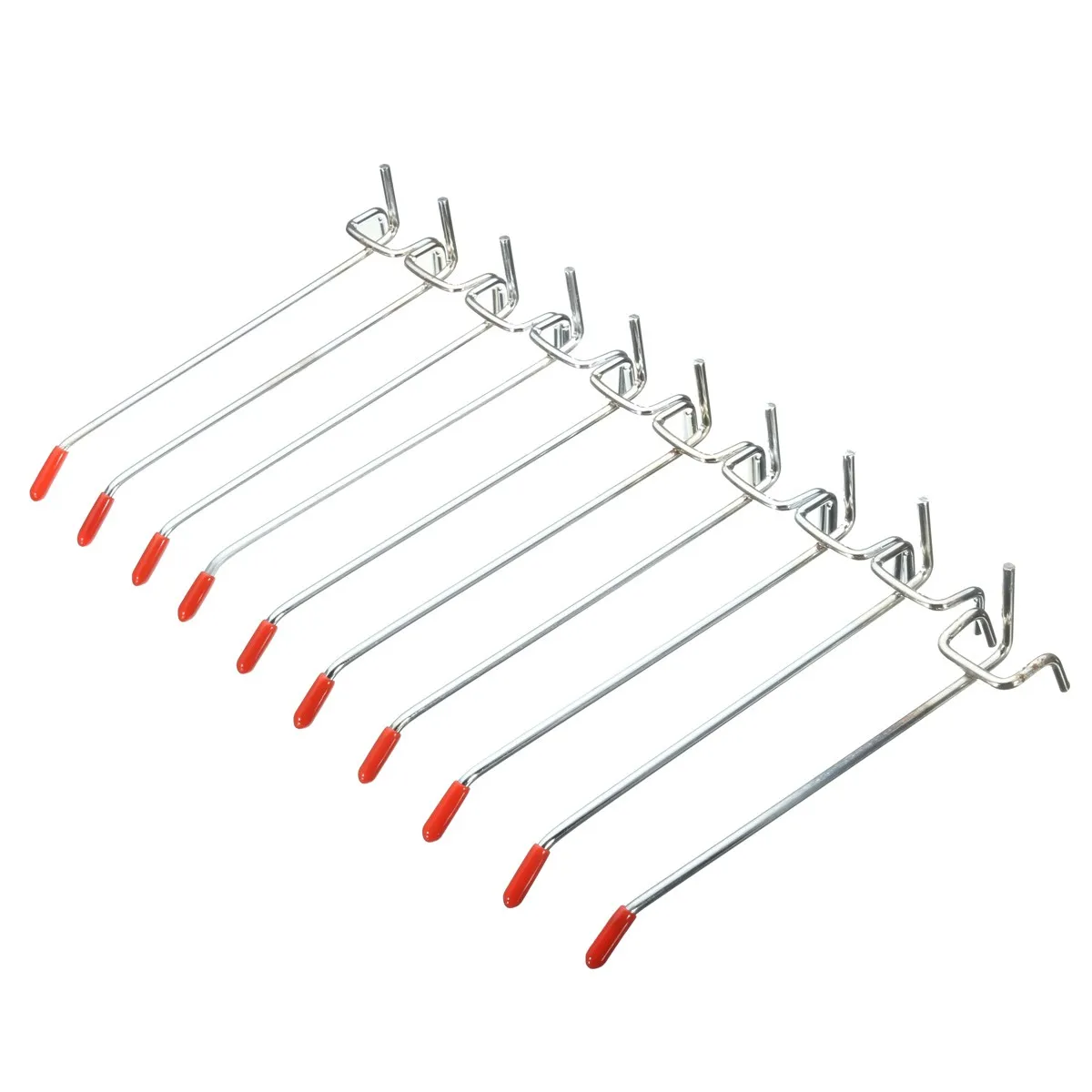 10pcs Wall Retail Display Shop Peg Hooks Included End Cap Stainless