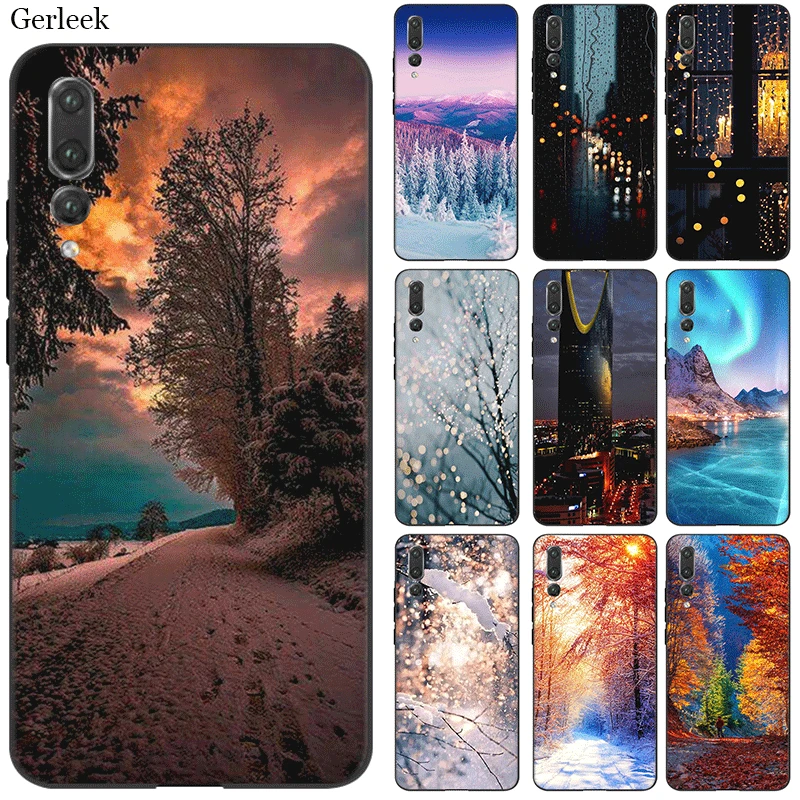 

Desxz Silicone Cell Phone Case Landscape Winter For Huawei Honor 7A 7C 7X 8 8X 8C 9 Note 10 Lite Cover