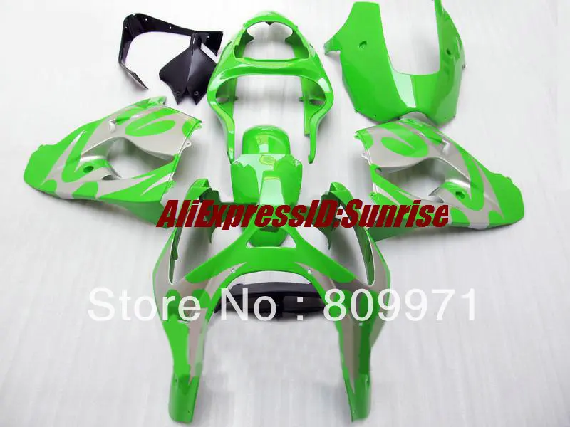 

Custom Silver green Fairing kit for KAWASAKI Ninja ZX9R 00 01 ZX-9R ZX 9R 2000 2001 ABS Motorcycle Fairings set+ gifts