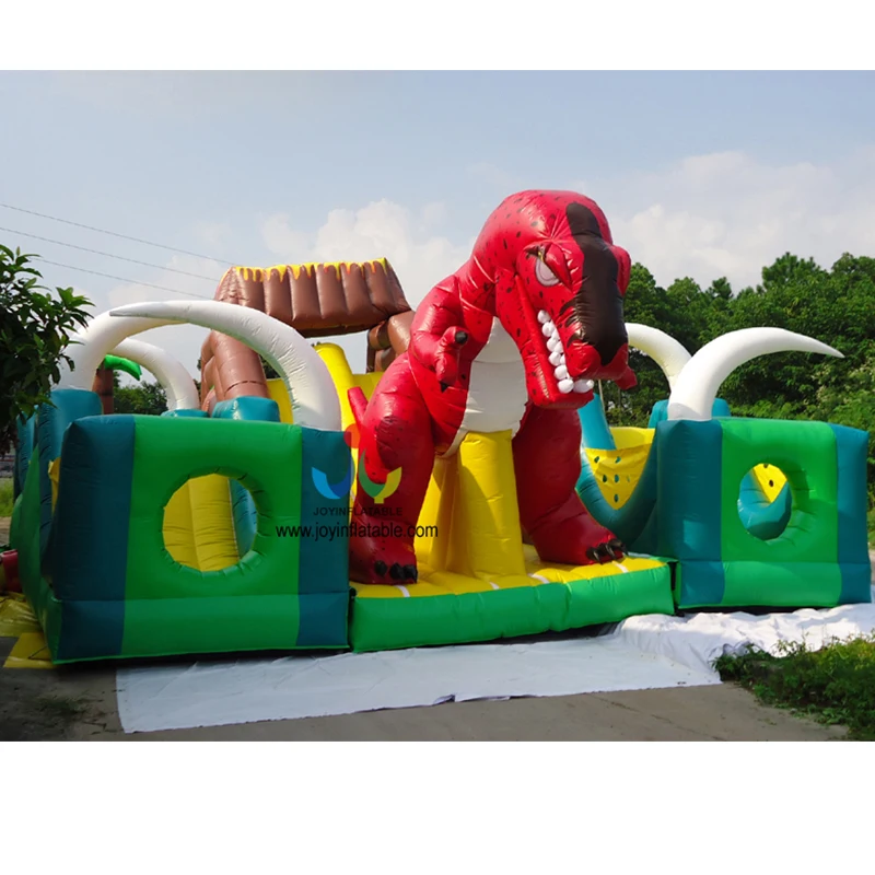 

Outdoor giant dinosaur kids amusement park bouncer inflatable obstacle course with blower for sale