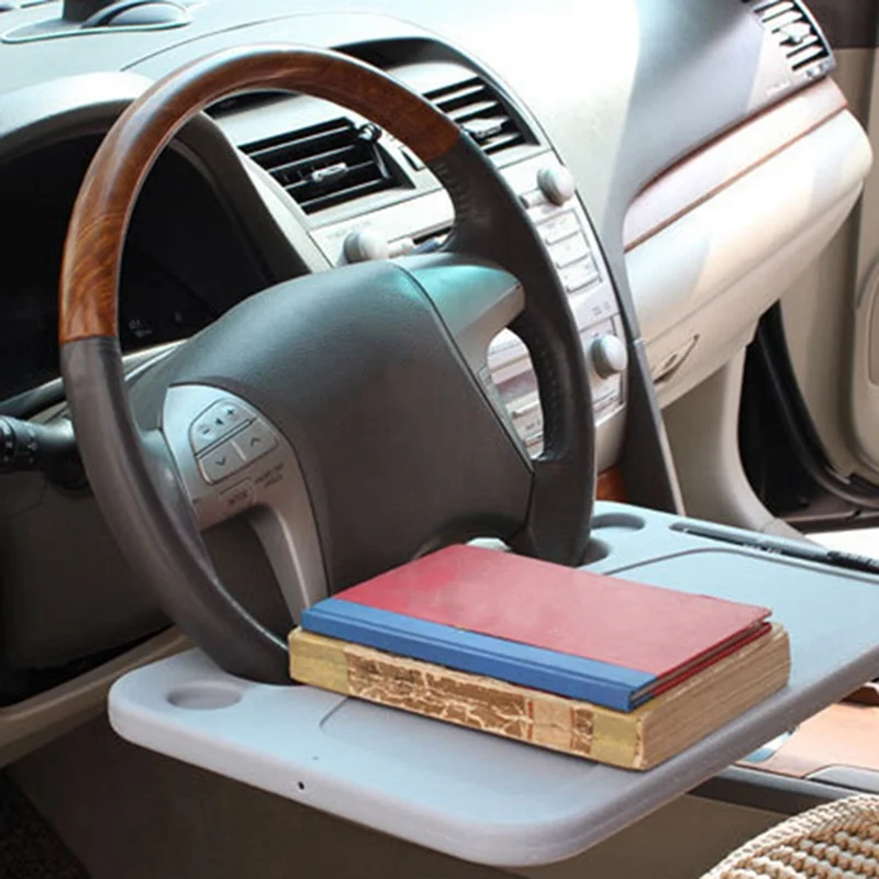 Car Desk Coffee Holder Laptop Computer Table Steering Wheel