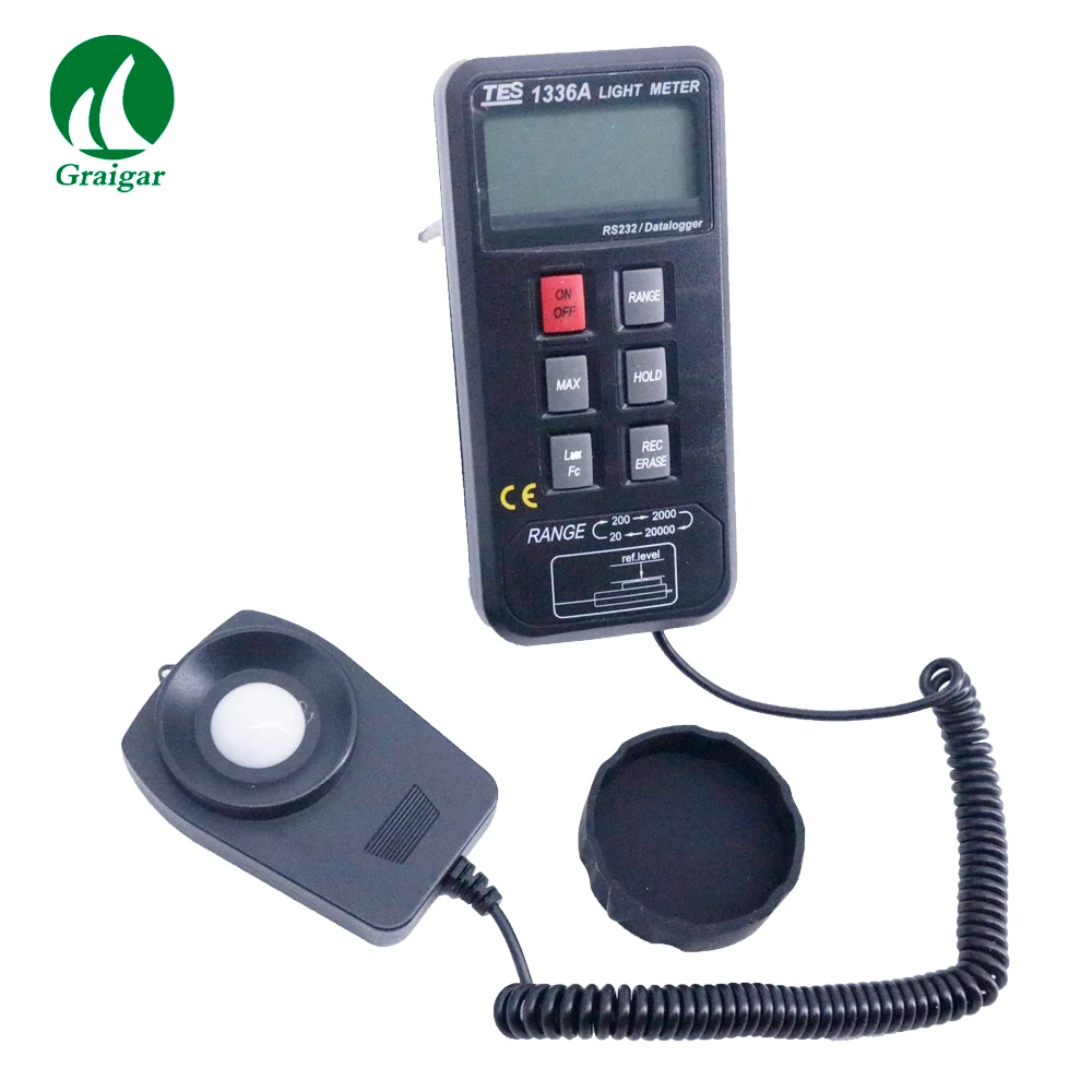 TES-1336A Digital Light Meter TES1336A Цифровой Люксметр регистрация данных Light метр Диапазон измерения 20/200/2000/20000 лк