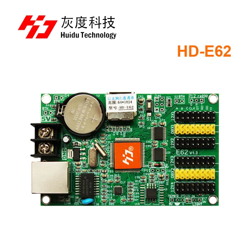 

HD-E62 Ethernet and USB port synchronous single and dual control card led screen display network controller card for moving sign