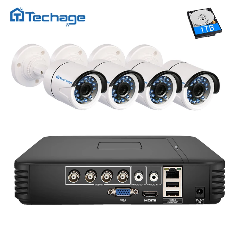 imágenes para Techage 4CH AHD Sistema NVR 5 EN 1 DVR Seguridad HDMI 720 P 1.0MP AHD-M 1200TVL CCTV Cámara Resistente A La Intemperie Al Aire Libre de Vigilancia Kit imágenes para Techage 4CH AHD Sistema NVR 5 EN 1 DVR Seguridad HDMI 720 P 1.0MP AHD-M 1200TVL CCTV Cámara Resistente A La Intemperie Al Aire Libre de Vigilancia Kit