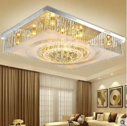 

LED ceiling lamps rectangular crystal lamp living room bedroom restaurant lobby atmosphere European modern simple lighting lamp