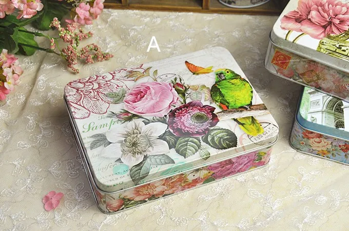 17,5*13*5 см прямоугольная Европейская коробка для хранения печенья коробка для еды подарочная жестяная коробка