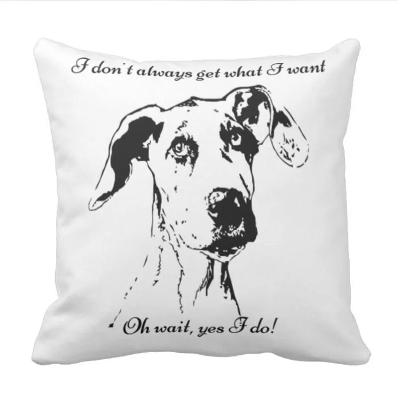 Cute Funny Great Dane Dog Quote Spoiled Pet Humor Pillow casepillow