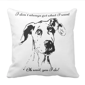

Cute Funny Great Dane Dog Quote Spoiled Pet Humor Pillow case