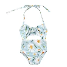 ARLONEET, коллекция года, летний детский купальник для маленьких девочек, Цельный Детский купальник на бретельках с цветочным принтом, купальник-бикини