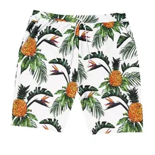 Плавки с принтом ананаса, детские пляжные штаны, быстросохнущие брюки, пять процентов, одежда для родителей и детей, стиль для мальчиков#2F28