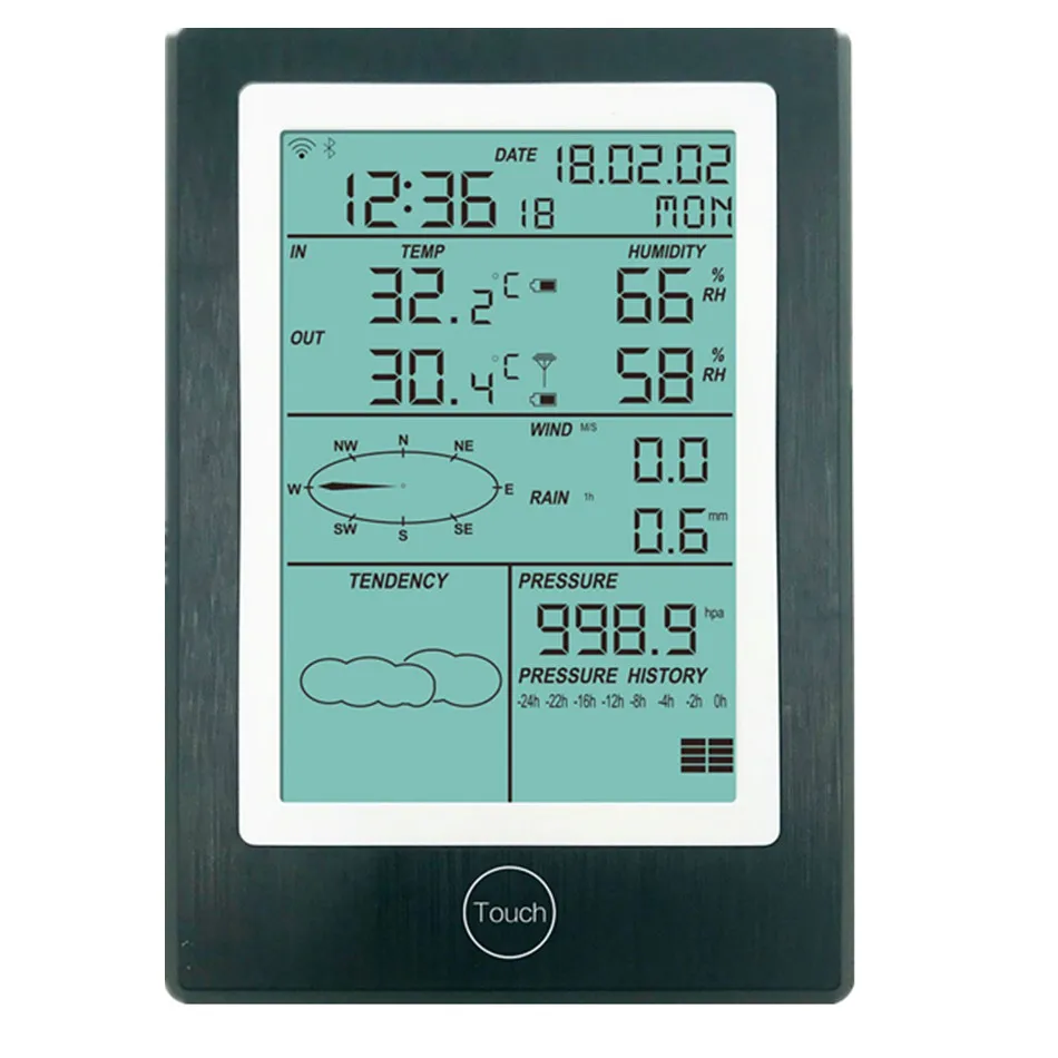 WS1050 с Wi-Fi Bluetooth Functioneather Meter солнечная погода Forecaster внутренняя и наружная температура и влажность