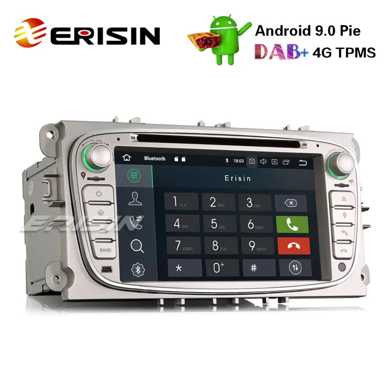 Erisin ES4809FS 7 &quotDAB + Android 9 0 автомобильный стерео GPS CD RDS Wifi SWC Ford Mondeo Focus S/C Max