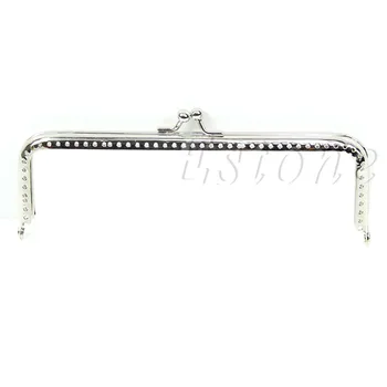 

15CM Cute Silver Portable Handle Sewing Purse Handbag Coins Bags Metal Kiss Clasp Frame Small Metal Handle