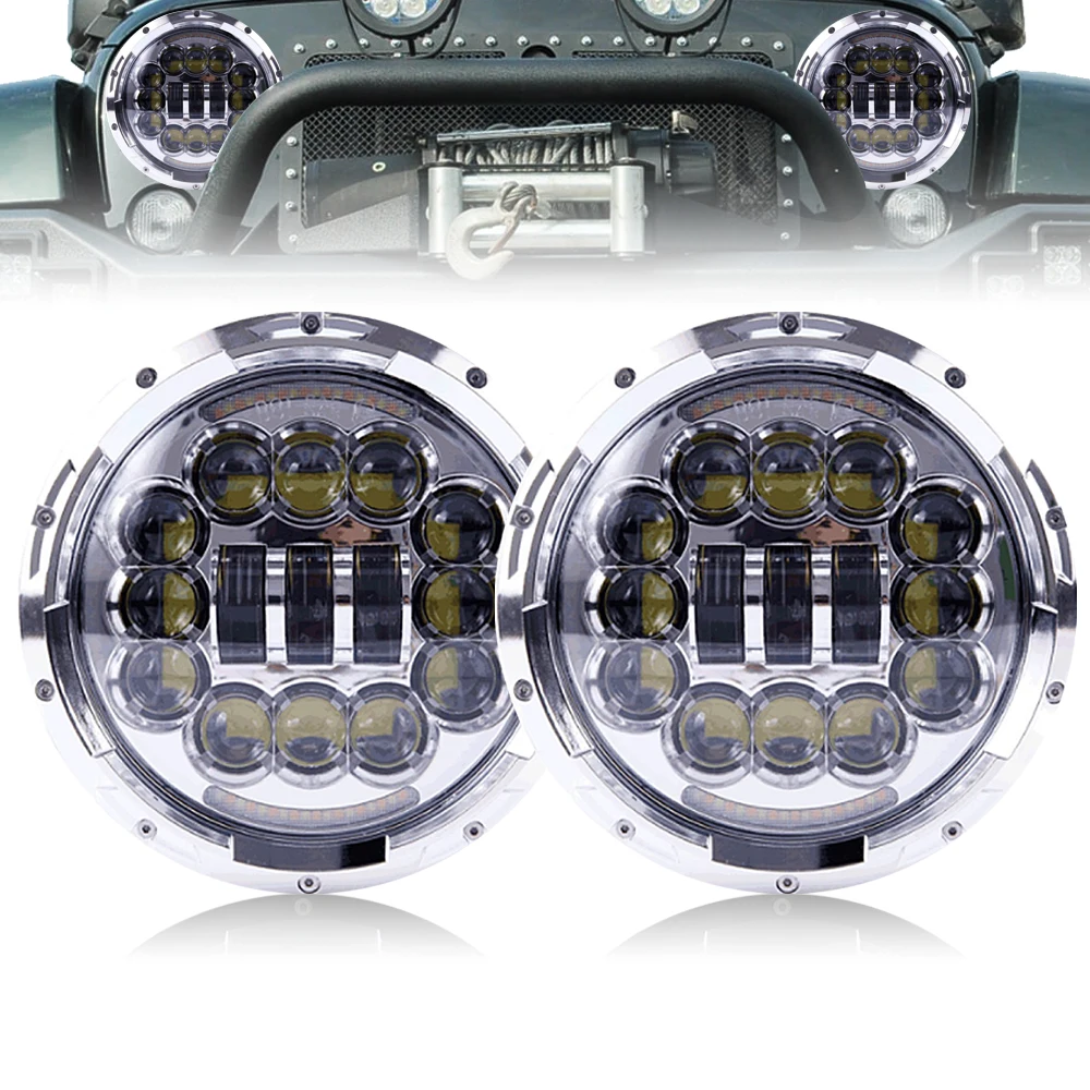 2 pcs Headlight chrome