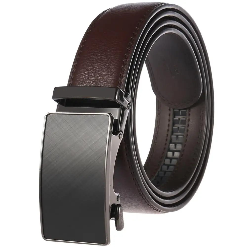 

Luxury Brand Leather Male Men Belt Metal Automatic Buckle Strap Designer Belts for Men Real Cowskin Leather Waist Belt