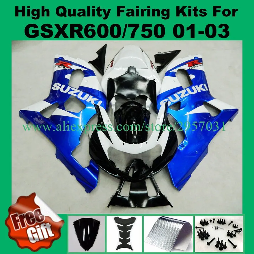 # CJ66-A Обтекатели для GSXR600 GSXR750 2001 2002 2003 K1 SUZUKI GSX-R750 GSX-R600 01-03 наборы обтекателей синий