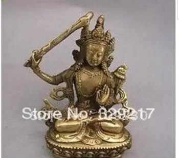 

wang67110224+++Tibet Bronze Manjushri Bodhisattva Buddha Statue Figurine Hold Sword