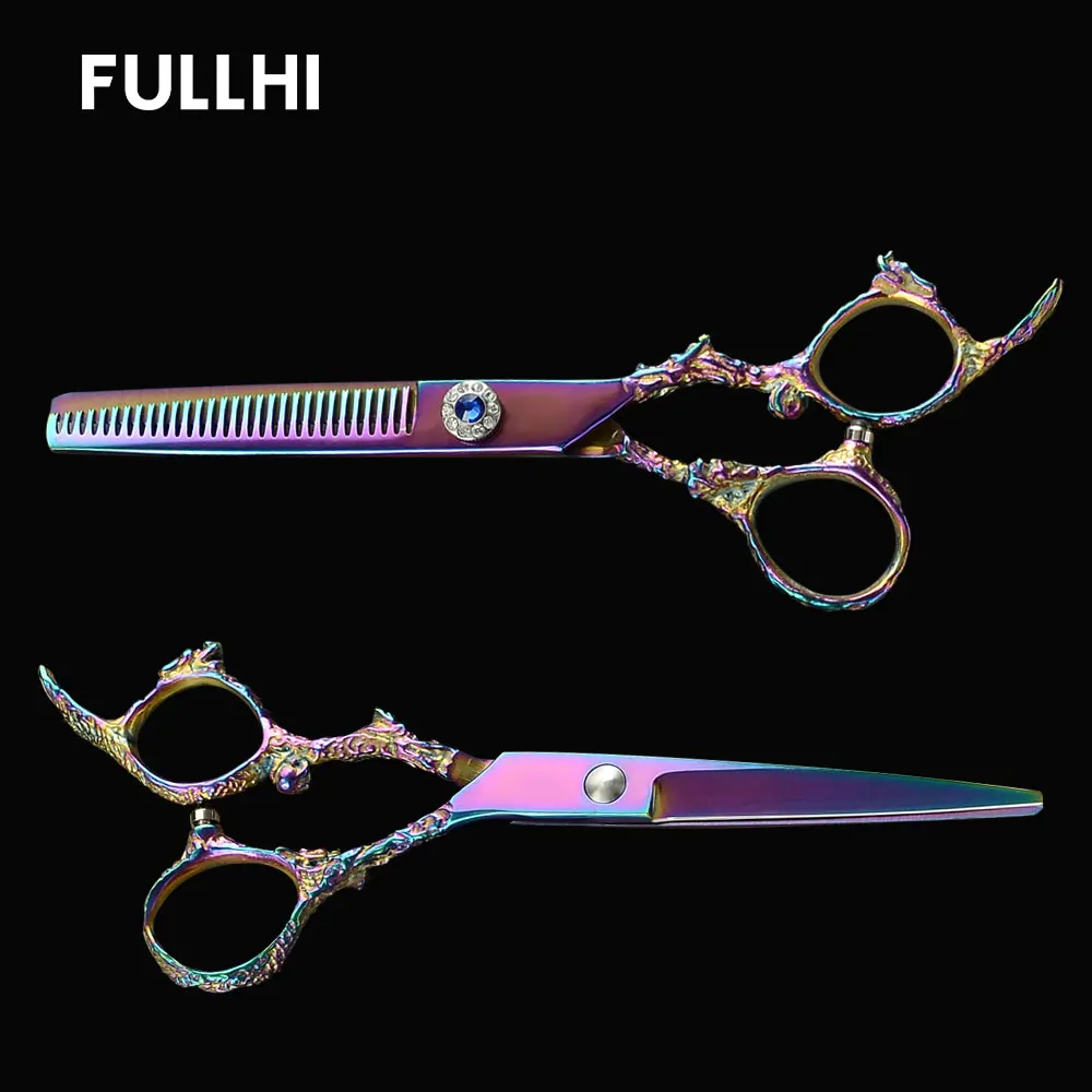 

Dragon Sculpture Handle Dog Grooming Hairdressing Scissors Cutting Thinning Hair Scissors Accessories for Pet Haircuts with Case