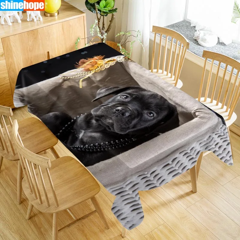 Animal Pattern Tablecloth Cane Corso Dog Table Cloth Dustproof Washable Cloth Rectangular Table Cover for Home table Decor