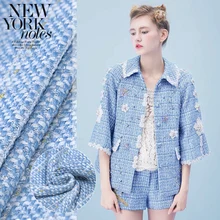 Горячая осень и зима синий bay твид ткань для пальто tissu au метр telas por metros tecido потертый шик tela tissus