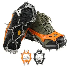 Un Par de 19 Dientes Crampones Hielo Nieve de Esquí Picos antideslizantes Cubren Los Zapatos de Tacos Cadena Krampon para Acampar senderismo Escalada