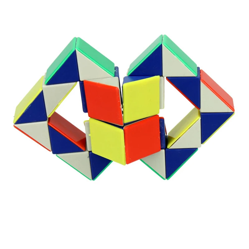 24 Blocks Snake Magic Cube Twist Jigsaw Puzzle Speed Magic Ruler 3D Snake Toys Children Educational Toys Special Christmas Gifts