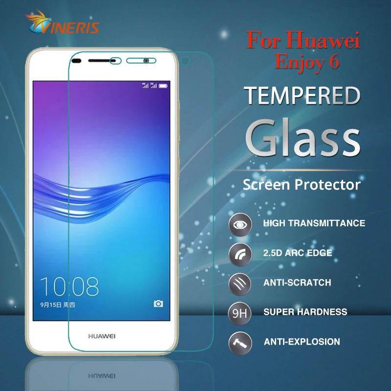 Vineris Premium Tempered Glass For Huawei Honor Enjoy 6 0.26mm 2.5D 9H Hard Anti-Explosion Enjoy6 Screen Protector Film | Мобильные