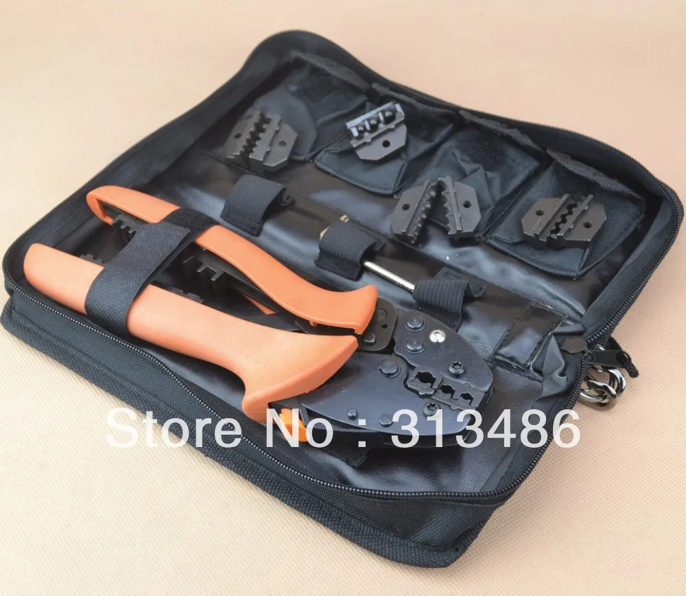 

Mini Combination crimping Tool Kits = CRIMPING PILER 0.5-6mm2 + 4pcs wire crimping dies