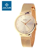 Julius dame femmes Thin montre – Bracelet heures Quartz Best Fashion robe corée Bracelet inoxydable Steel Band amant cadeau JA426