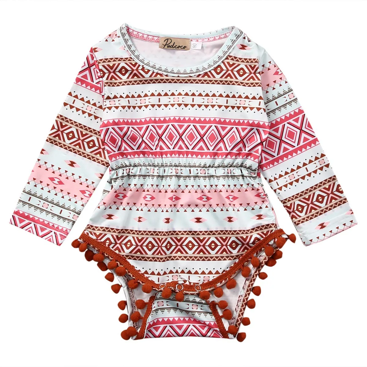 Newborn Toddler Infant Baby Girl Romper Long Sleeve Vintage Romper