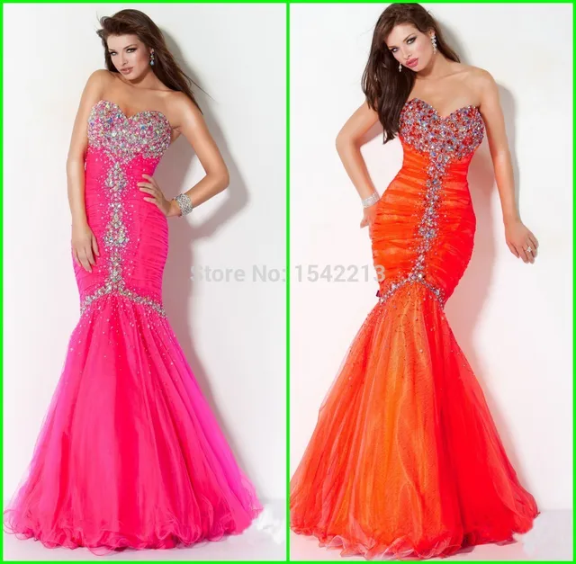 Pink and Orange Prom Dresses