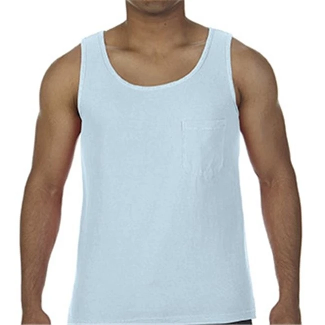 Comfort Colors 9330-Chambray-XL Adult Pocket Tank Top Chambray - Extra Large