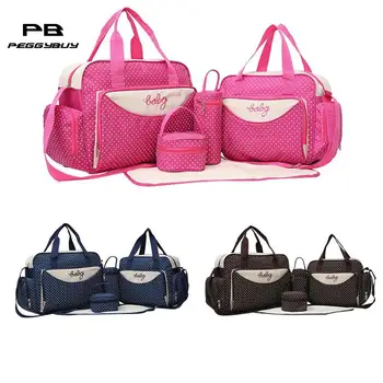 

5pcs/Set Mom Baby Diaper Shoulder Handbags Stroller Maternity Nappy Bags