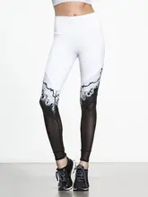 Women’s Fashion Printed Patchwork Fitness Leggings Casual Breathable Sporting Workout Pants Trousers Elastic Movement Leggings