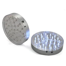 31 супер яркий белый светодиодный светильник Под вазой 6 дюймов диаметр Серебряная основа батарея 3aa для украшения свадебной вазы