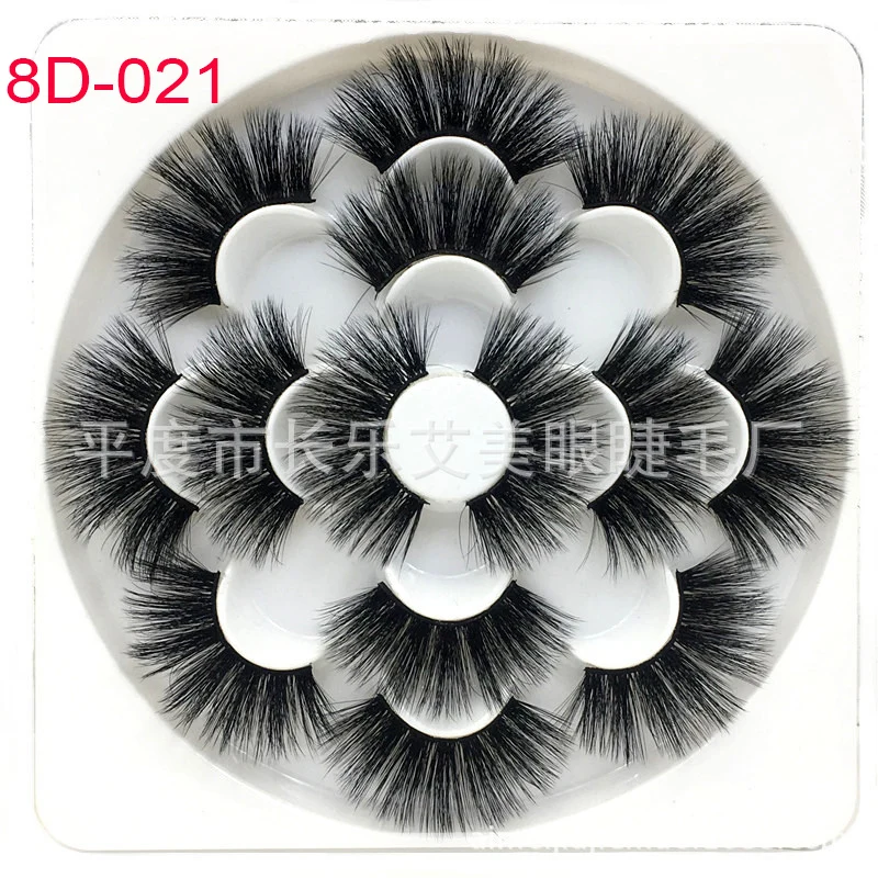 7 Pairs Natural False Eyelashes Fake Lashes Long Makeup 6D 8D Mink Lashes Eyelash Extension Mink Eyelashes For Beauty - Цвет: 8D-021-7Pairs