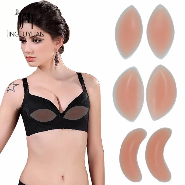 Beige Silicone Bikini Swimsuit Bra Invisible Inserts Breast Pads Push Up  Bra Insert Breast Enhancer Inserts For Dress Women Sexy - AliExpress