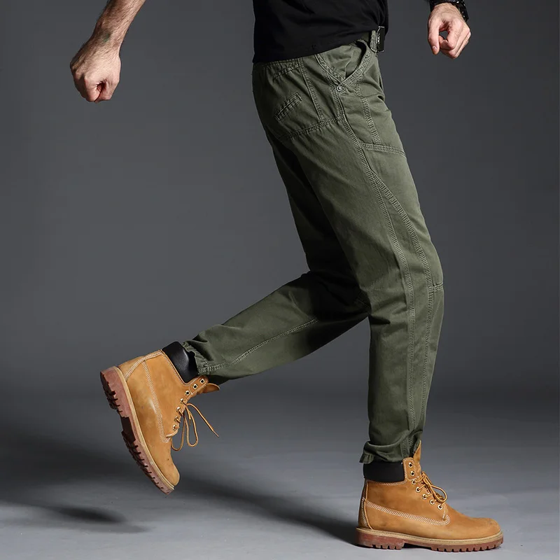 High Quality Men's Casual Loose Pants Spring Autumn Cotton Army Tactical Military Cargo Pants Men Overalls Long Trousers Joggers