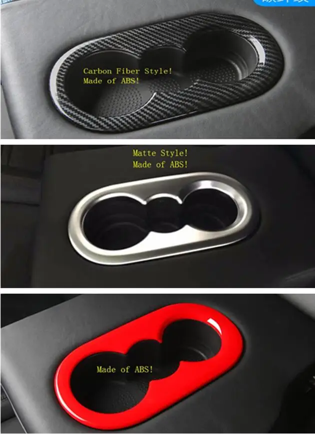 

Lapetus Car Styling Middle Rear Seat Water Cup Holder Cover Trim For Porsche Cayenne 2018 2019 ABS Matte Red Carbon Fiber Style