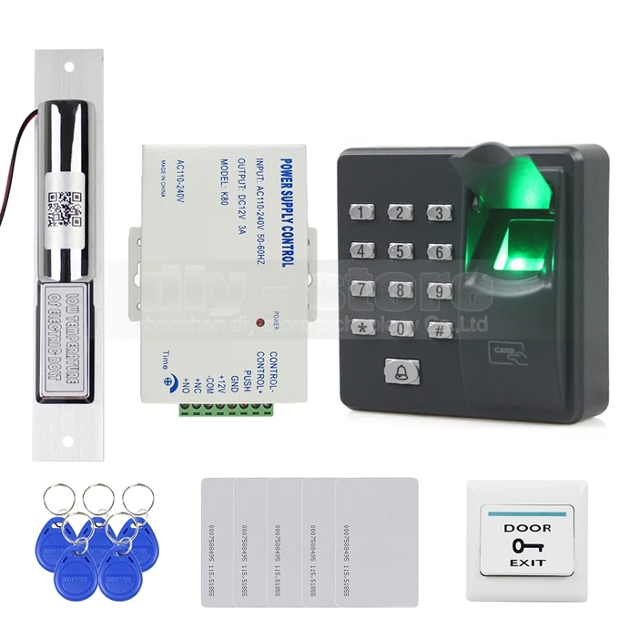 DIYSECUR отпечатков пальцев RFID 125 кГц пароль дверной система контроля доступа комплект + Электрический замок болт