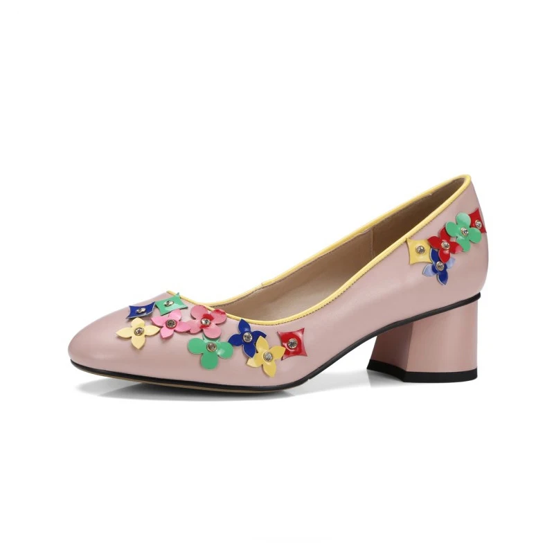 

A-BUYBEA 2017 woman new spring&autumn fashion Korea style comfortable natural hot-sell simple flower loose sweet pumps Shoes