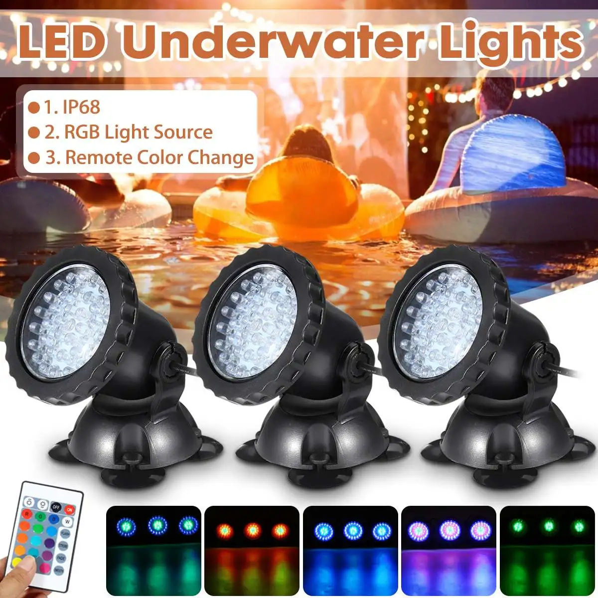 

12V LED Spotlight Outdoor Pool Swiming Garden Fountain Spot Light Waterproof Underwater Lamp Hunting Fishing Landscape Lighting